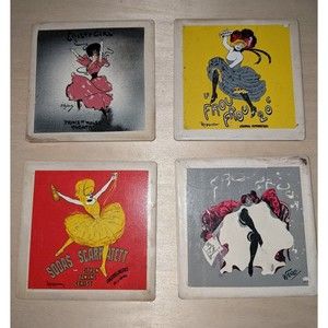 Vintage ceramic Can-Can Dancer Coaster